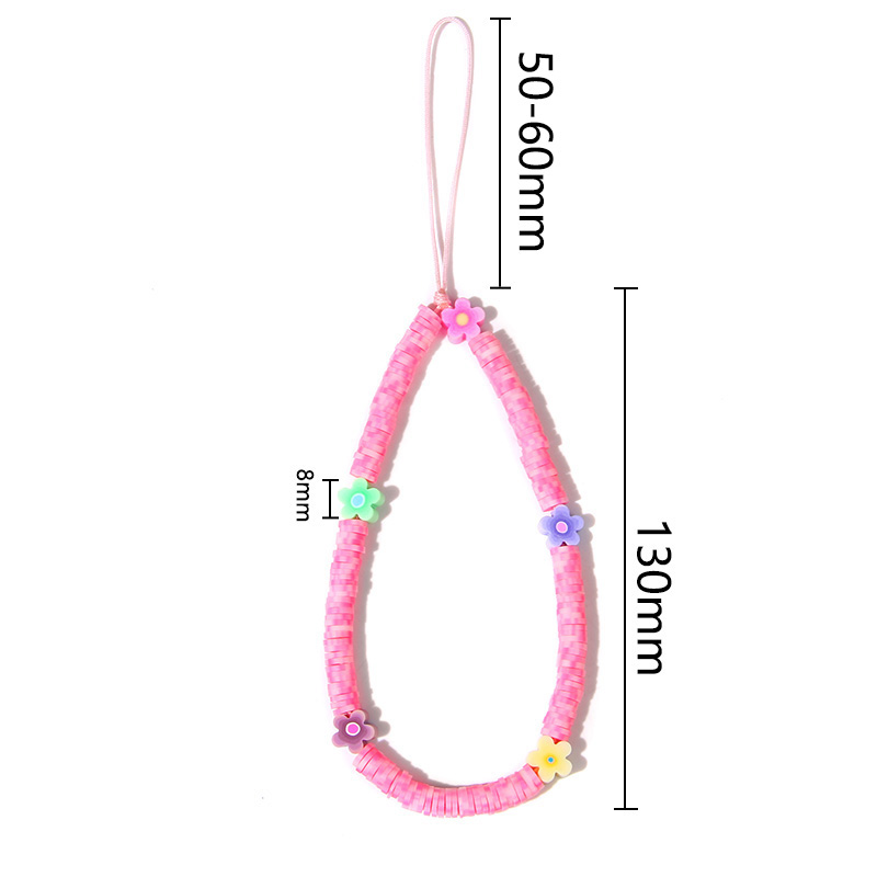 Heishi – bracelet de téléphone portable tendance, perles d'argile perlées, chaîne de téléphone, amour sourire fleur téléphone bijoux pour femmes Anti-perte: NO.3 Flower