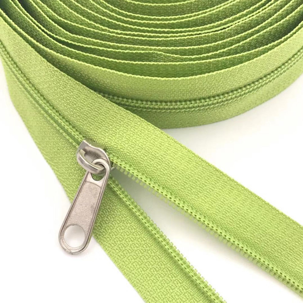 3# Bulk Nylon Coil Zippers with Zipper Sliders Fresh Green Yard Zippers For DIY home Craft Sewing Garment Accessories