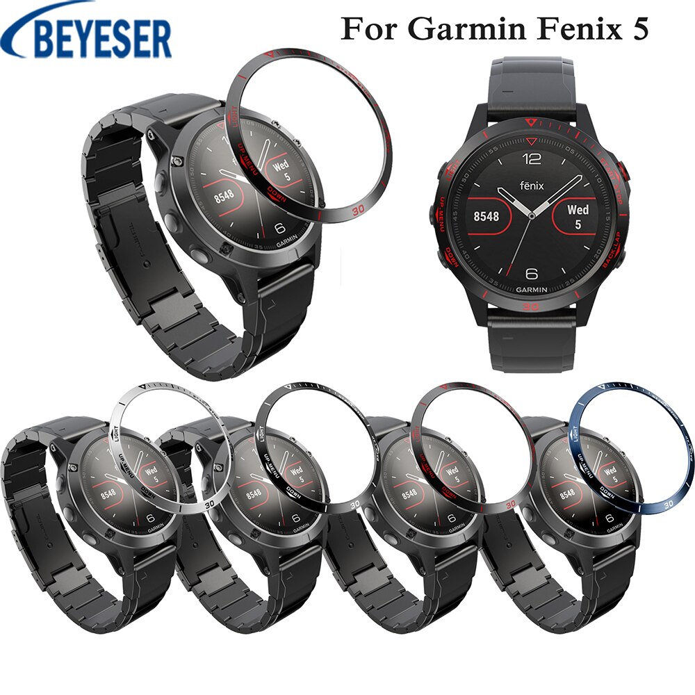 Fit Voor Garmin Fenix 5 Horloge Case Cover Anti-Kras Bescherming Stalen Ring Bezel Cover Bescherming Ring
