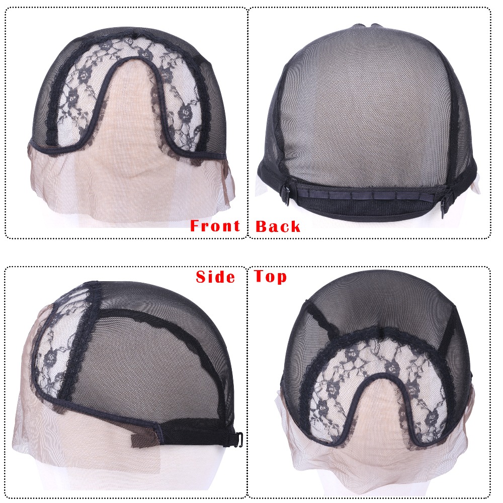 Bonnet Lace Front V part Swiss Lace pour perruque, fabrication de perruques avec sangle élastique au dos, filets pour cheveux en maille
