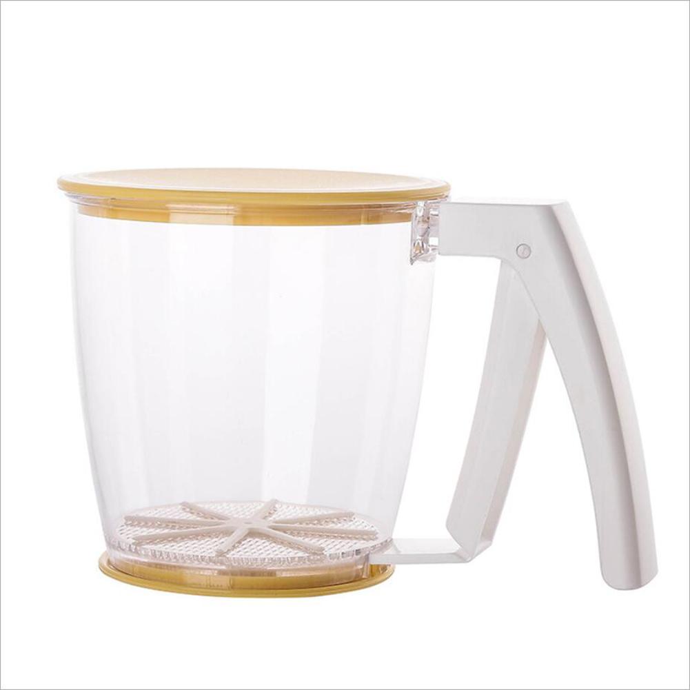 Electric Flour Sieve Bolt Battery Operated Sifter Plastic Cup Shape Mechanical Hand-Held Shaker Flour Sieve Baking Tool White: Default Title