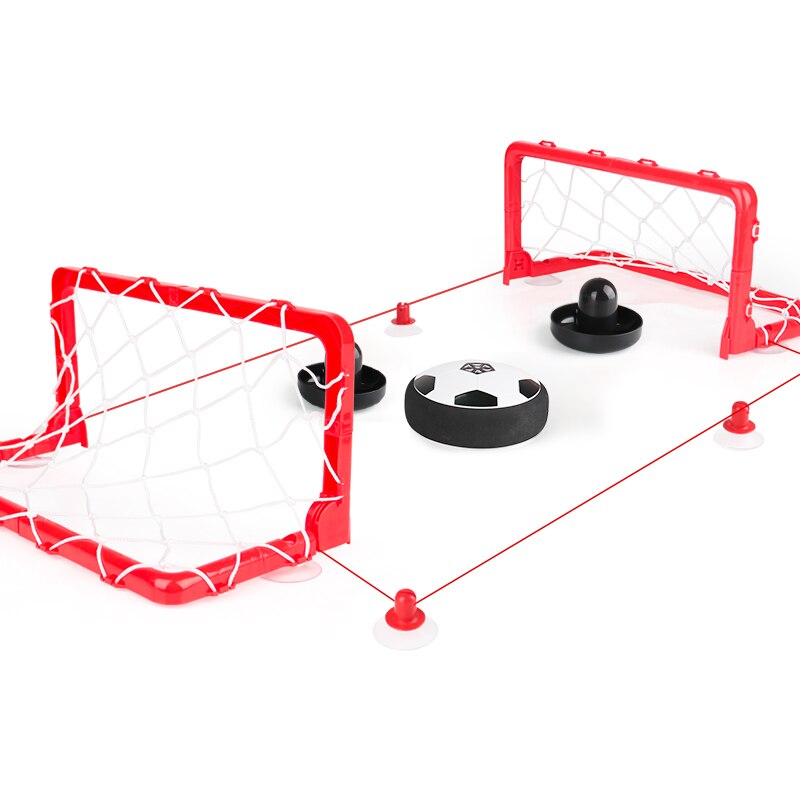 Mini Air Power Hover Voetbal Doelpaal Net Set Speelgoed Air Voetbal Indoor Drijvende Met Led Licht Voor kids