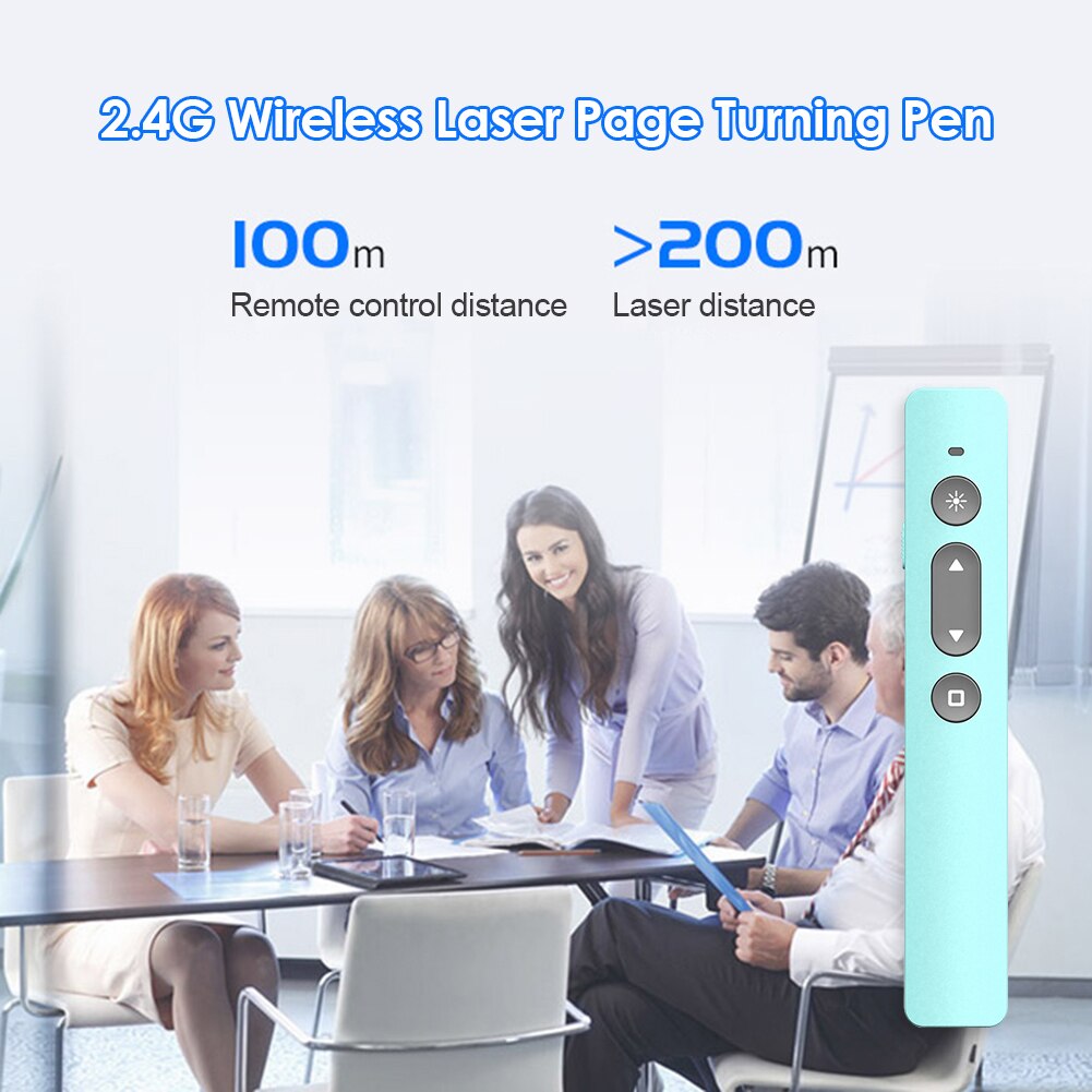 Presentation Clicker Wireless Presenter Pointer N35 RF 2.4GHz PPT Slide Advancer USB Remote Control Flip Pen