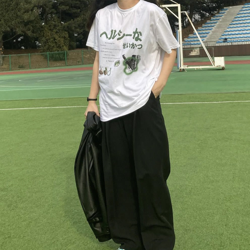 Y2k japońska moda uliczna t-shirty damskie ponadgabarytowe Harajuku śmieszne koszulki Egirl koreańska moda koszulki z nadrukami topy odzież damska