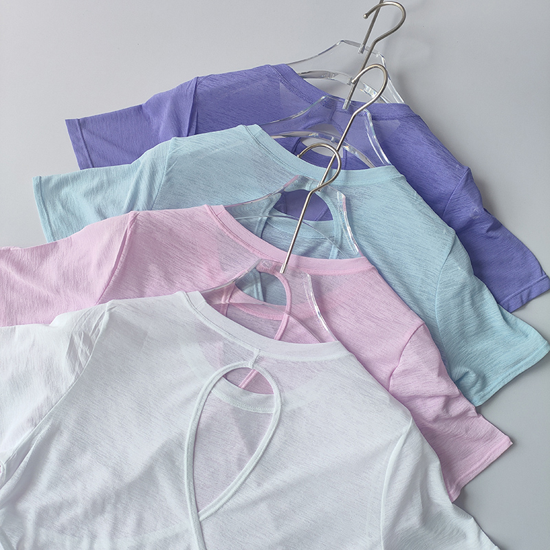 Yoga Kurzarm-oben für Damen Ich bin Sommer T-Shirt Ausbildung Schnelltrocknende Fitnessweste Pilates schlank passen schlank Shirt oben Kleidung