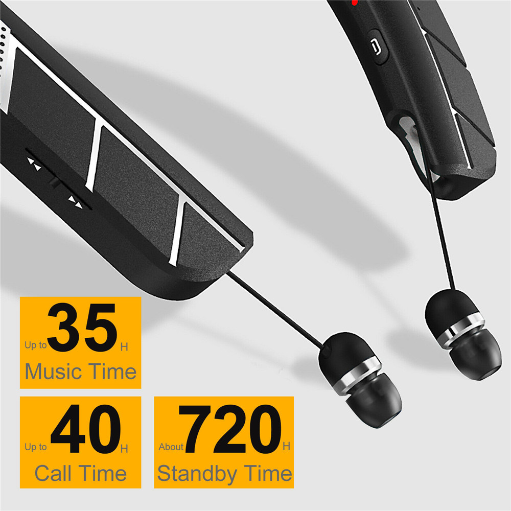 Lz -6 trådløse øretelefoner bluetooth 5.0 nakkebøyle headset ørepropper med høyttaler hodetelefoner vanntett sportsheadset med mikrofon