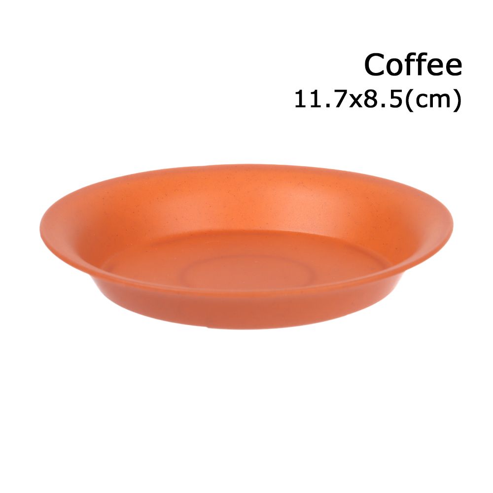 3Pcs DIY Round Durable Plant Saucer Drip Trays Plastic Tray Saucers for Indoor Outdoor Flower Pot Garden: coffee-11.7x8.5cm