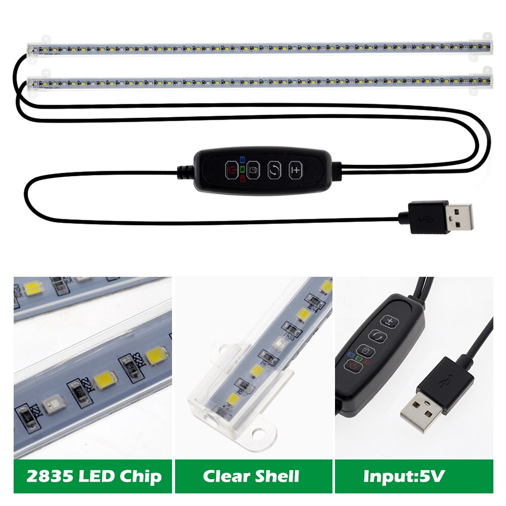 Dimmable LED Grow Light Full Spectrum USB Indoor Plant Growth Lights Strip with Controller LED Bars for Greenhouse Veg Seedlings