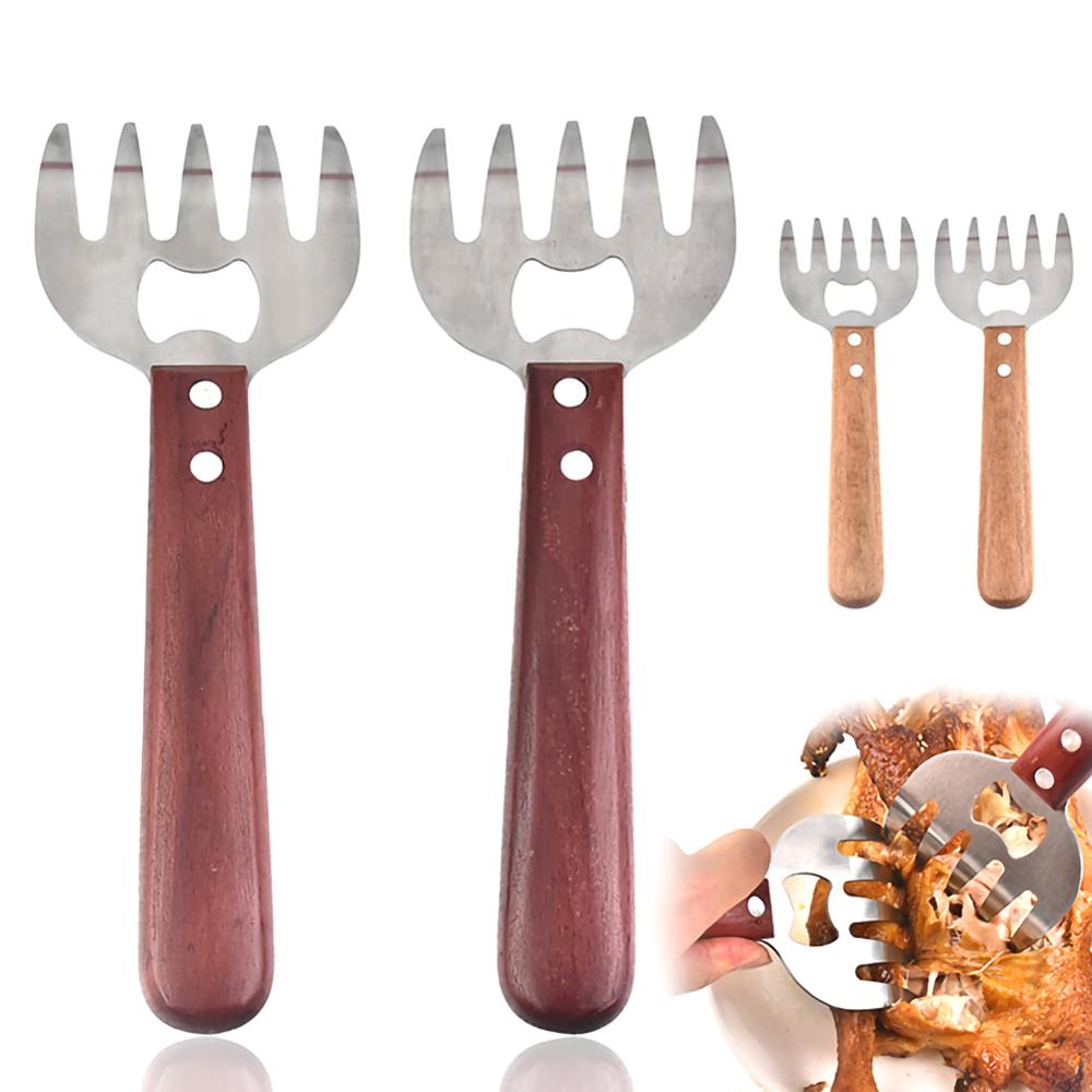 SONGLI 2 Pieces Meat Claws Meat Remover BBQ Pulled Pork Meat Shredder Bear Claws Stainless Steel Meat Handler