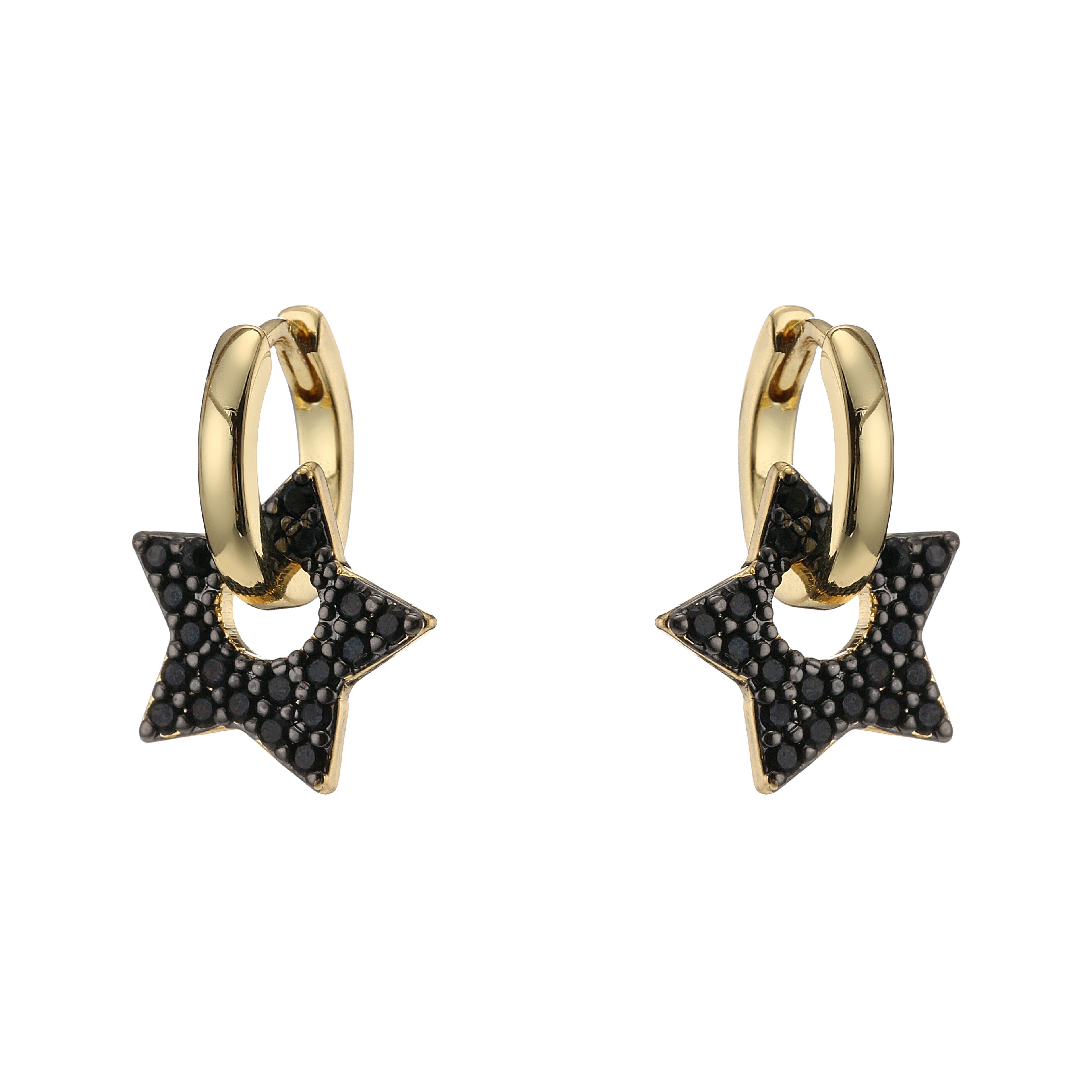 HECHENG 1 paar, Schwarz Ohrringe, Weibliche -Schmuck, Sterne Liebe Herz bilden Charme Accessrioes,