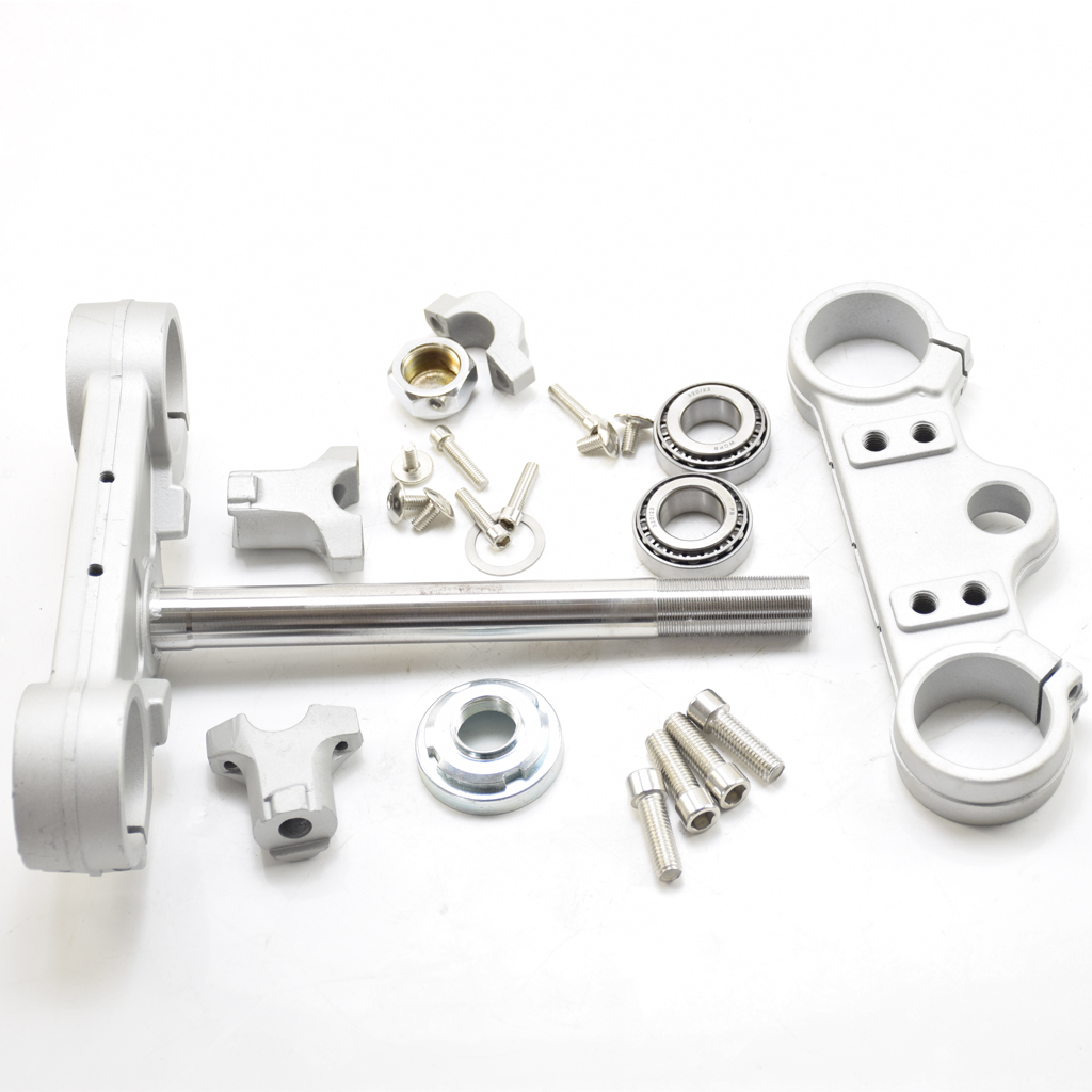 Manubrio moto Albero triplo Morsetto sterzo Bar Riser 45mm e 48mm 255L + cuscinetto Per 22mm manubrio dirt pit bike Pezzo di ricambio