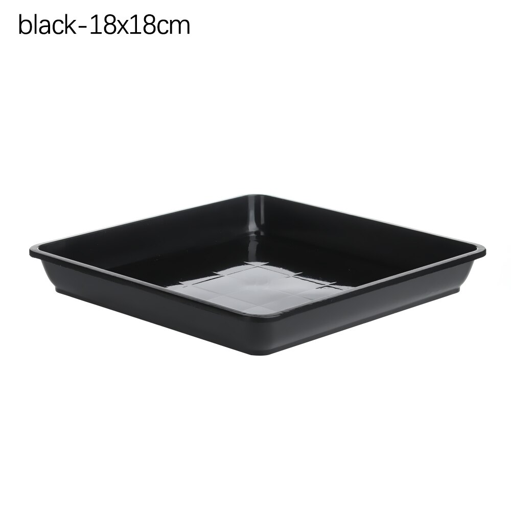 Flower Pot Saucers for Indoor/outdoor Plants 4/6/7/8/10 inch Drip Trays Durable Plastic Plant Trays Saucers Flower Pot Square: black 18x18cm