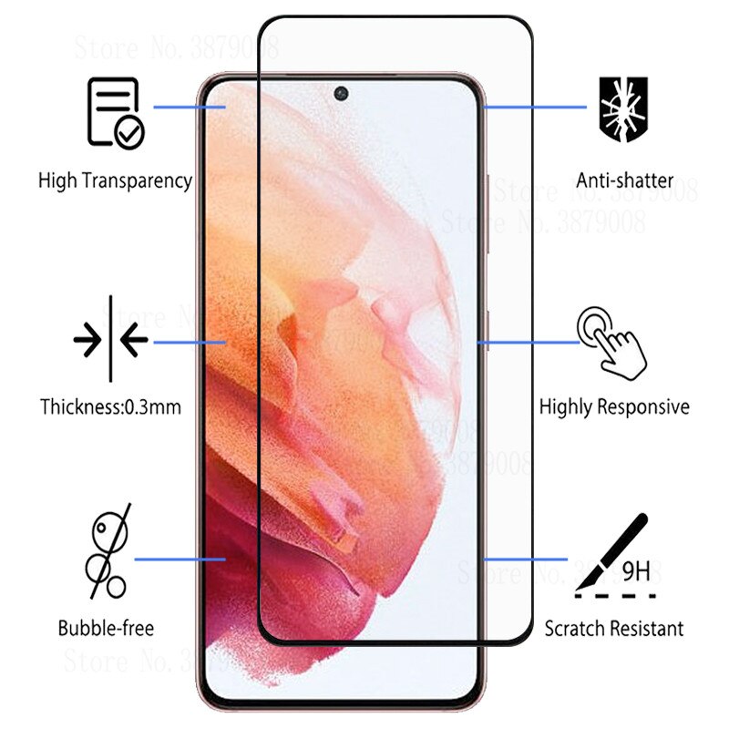 Protector de cristal templado para teléfono móvil samsung, protector de pantalla de vidrio templado para smartphone samsung s21 + galaxy s 21 plus s21plus, 2 uds.