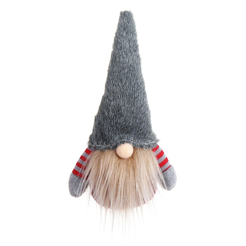 Jul ansigtsløs gnome santa xmas træ hængende indretning julepynt dukke legetøj  dc120: Grå-c