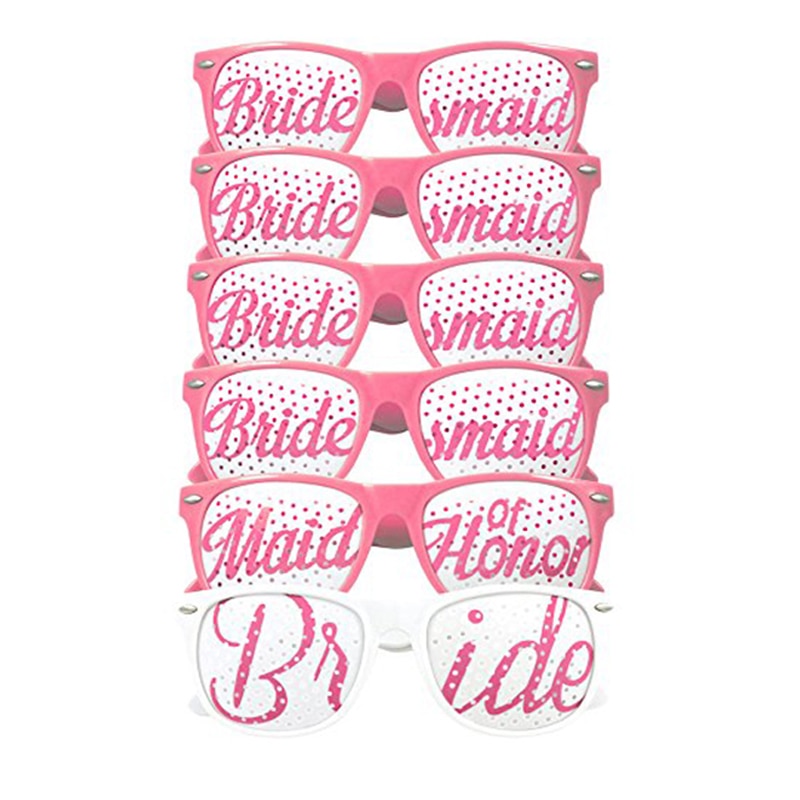 12 Stks/partij Wedding Party Zonnebril Maskers Team Bruidegom Bruid Bruidsmeisje Bril Bruiloft Bridal Bachelorette Vrijgezellenfeest Decoraties