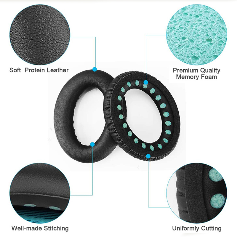 KUTOU-almohadillas de repuesto para auriculares, almohadillas para los oídos para Bose QC45 QuietComfort 45, almohadillas de cuero de proteína más suaves