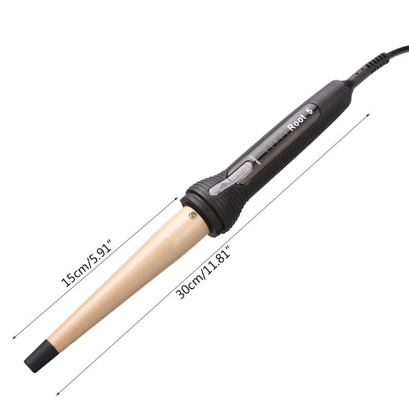 Tapered Hair Curler Curling Iron Ceramic Tourmaline Coating Styling Tool Adjustable Temperature Dual Voltage Home