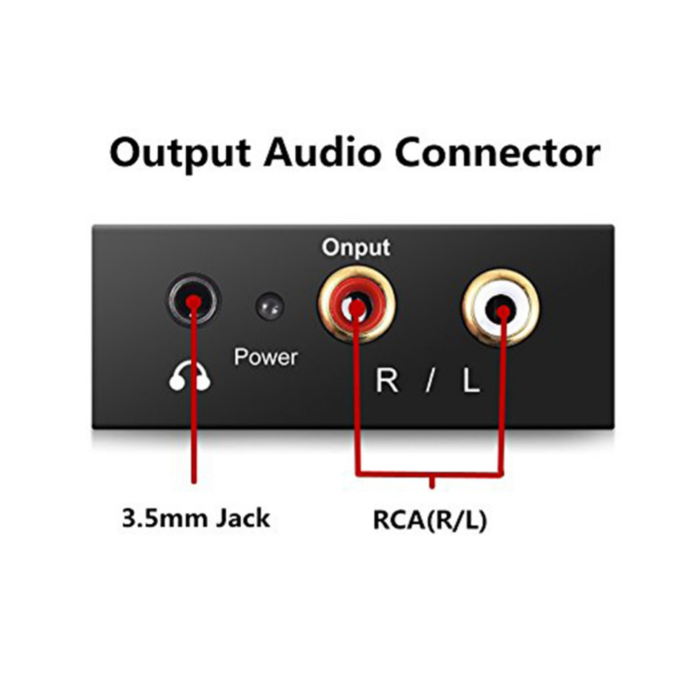 Digitaal naar Analoog Stereo Audio Converter Glasvezel Coaxiale Signaal naar Links Rechts Kanaals SPDIF Adapter 3.5mm Dual RCA decoder