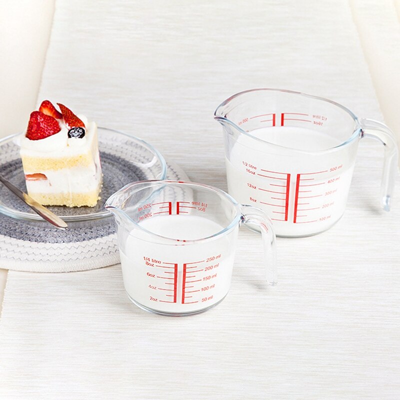 Tempered glass measuring cup with scale milk cup microwave oven special high temperature heat-resistant kitchen supplies