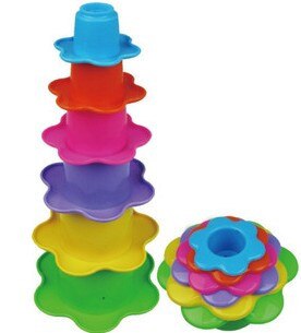 Jenga briques Pro infantile bébé empiler enfants éducatifs petite enfance manchon retenue tasse jouet ensemble bière baril: Flowers Case Cup 6 Case