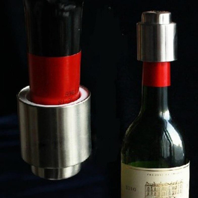 1Pc Stainless Steel Vacuum Wine Bottle Stopper Sealed Storage Plug Liquor Flow Stopper Pour Cap