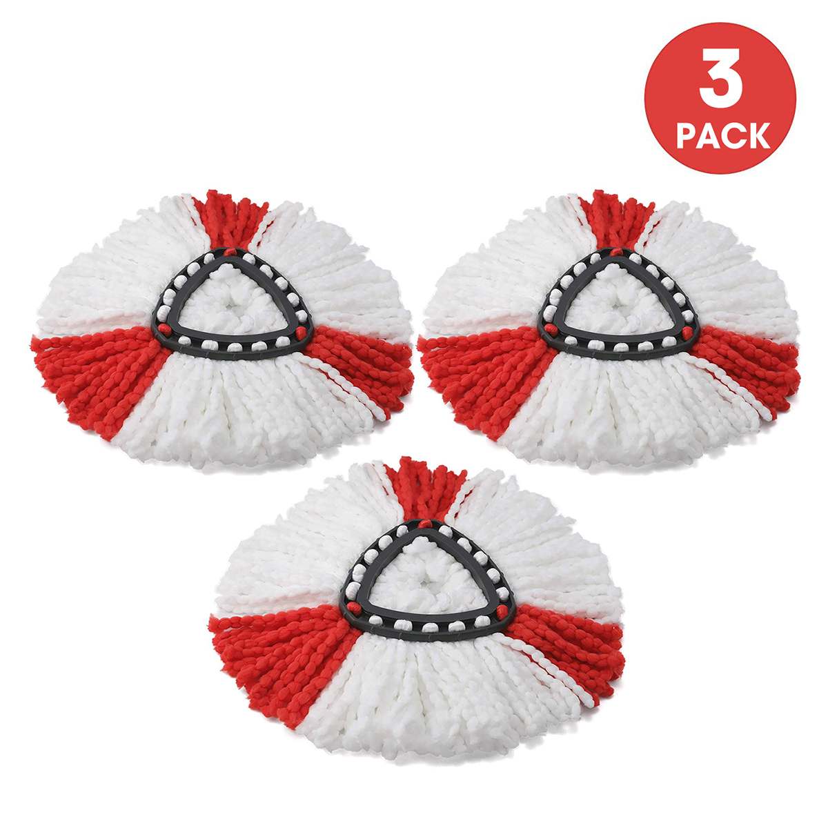 Lot de 1/3/5 têtes de rechange pour balai à franges en microfibre, pour balai à franges vileda o-cedar: 3 pièces pour un essorage facile