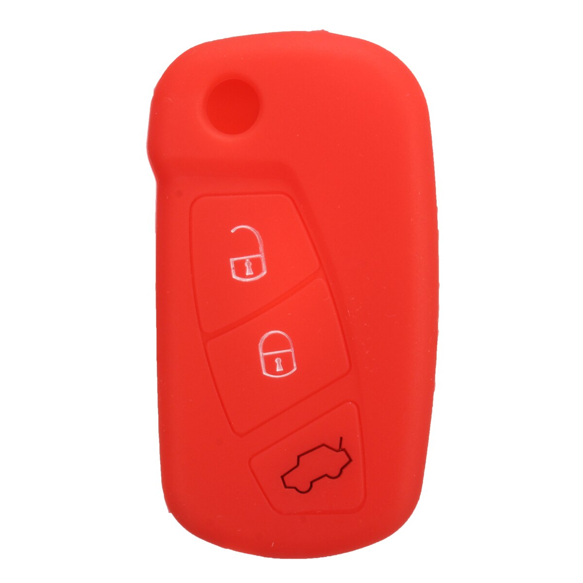 16 Kleur Siliconen 3 Button Remote Flip Key Case Fob Cover Bescherm Houder Voor Ford Ka: Rood