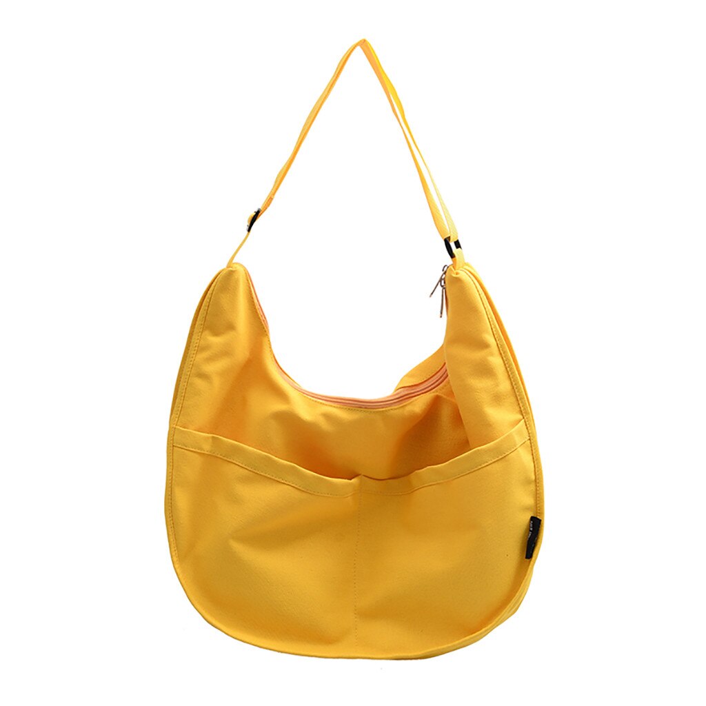 Vrouwen Mode Canvas Tas Grote Capaciteit Dumplings Duurzaam Vrouwelijke Handtas Tote Shopper canvas eco tassen Messenger Schoudertas: Yellow