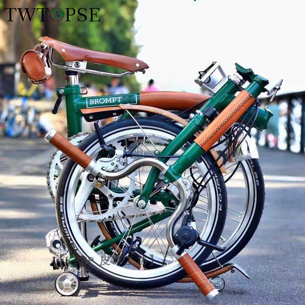 TWTOPSE Handgemachte Leder Fahrrad Griff Post Schutz Abdeckung Für Brompton Falten Fahrrad M S Stengel Abdeckung 3 SECHZIG Hechte Mit wachs Seil