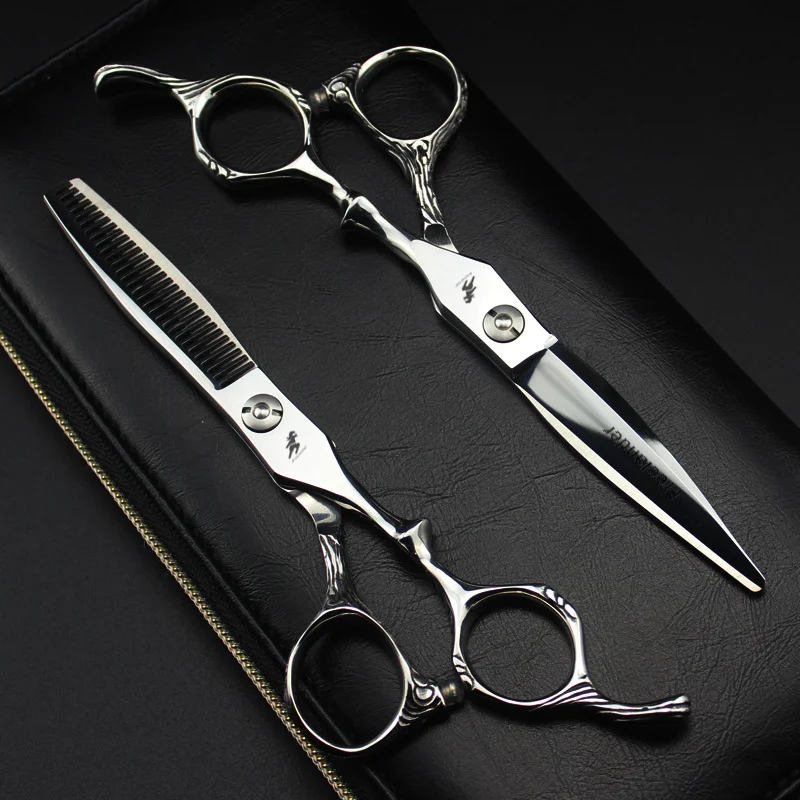 Freelander Barber Hair Scissors 6 inch Hairdressing Scissors With Japan Sink Screw Hair Cutting Thinning Scissors: Red