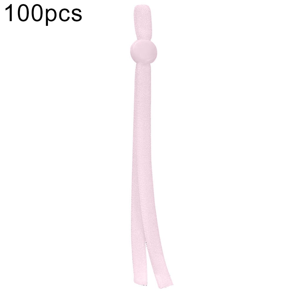 100 pièces 5mm haute élasticité visage couverture oreille suspendus élastique corde plat boucle bande réglable antidérapant Earloop: Light Pink