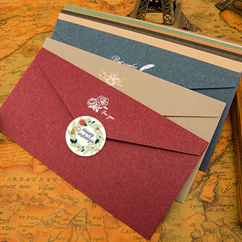 500 Pcs / Roll Sealing Sticker Labels Happy Sticky Stickers Baking Paper K4UA