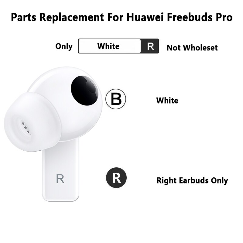 Cuffie Bluetooth senza fili di ricambio originali Huawei Freebuds Pro auricolari sinistro destro custodia di ricarica cuffie singole: Only White R