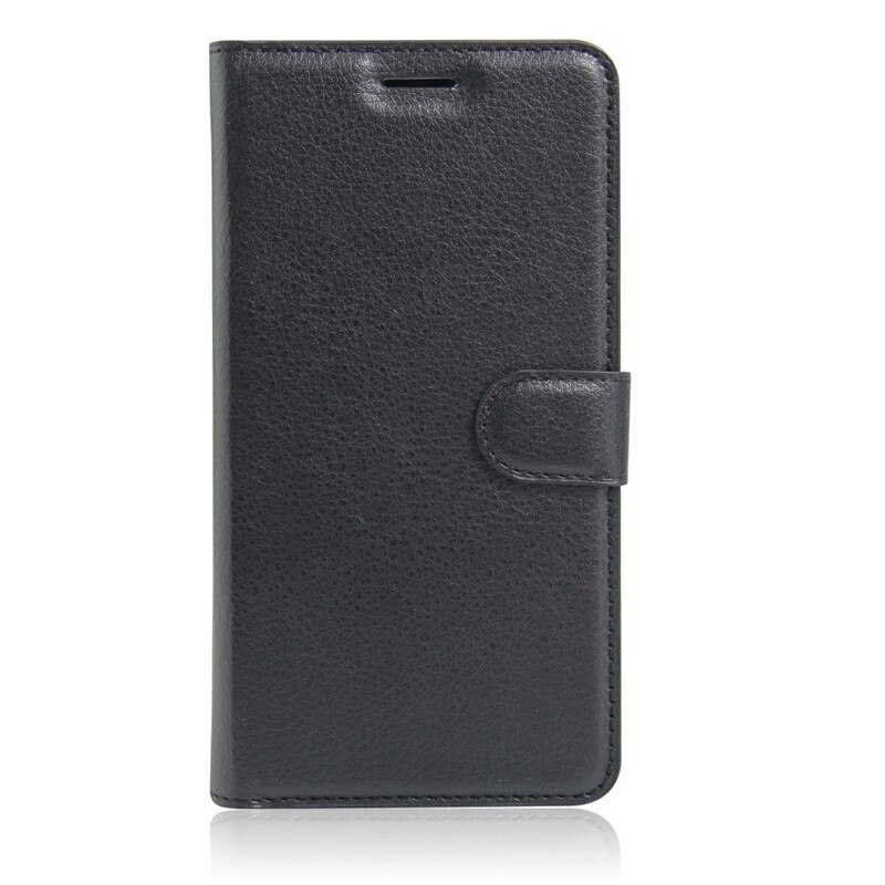 Funda trasera de cuero PU de lujo para ZTE A510 funda para ZTE Blade A510 A 510 funda protectora abatible bolsa de piel con ranuras: Black