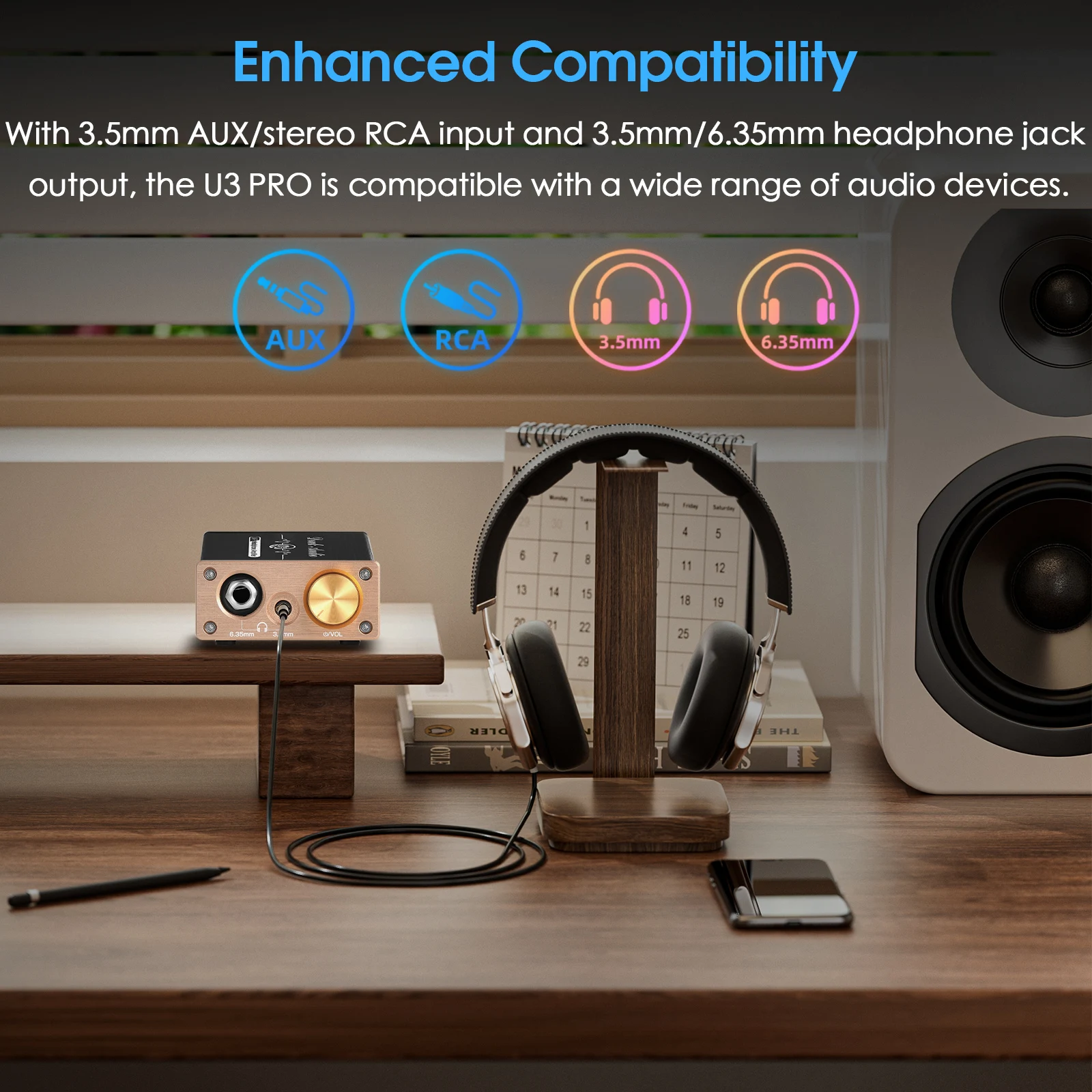 Douk audio  u3 pro hifi hodetelefonforsterker mini klasse a desktop forsterker for  dc5v