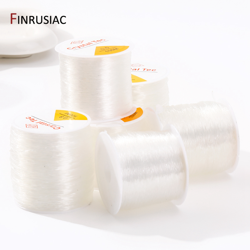 0.4-1.0mm cabo elástico corda de cristal transparente linha elástica para fazer jóias, diy pulseira colar frisado acessórios