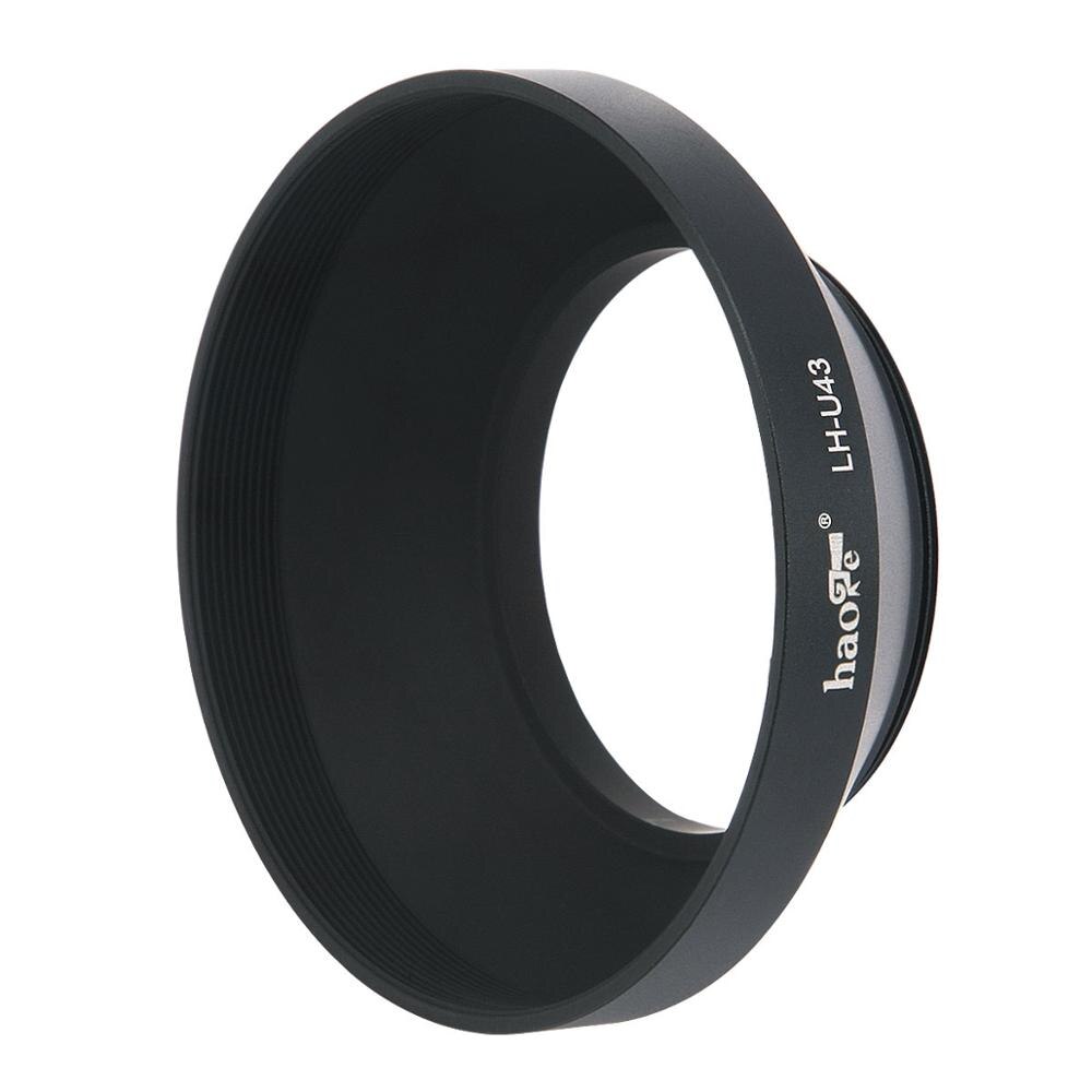 Haoge LH-U43 Universal Round Metal Screw-in Mount Lens Hood Shade for Leica X/Typ 113,Leica X Vario/Type 107,Leica D-LUX/Type109