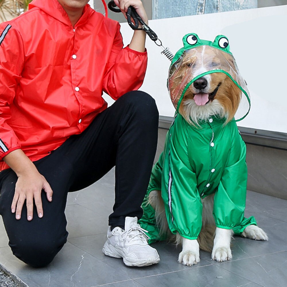 Chaqueta impermeable para perro, chubasquero reflectante ligero para perro, ropa de lluvia a prueba de viento, disfraz para mascotas, trajes para perros medianos y grandes