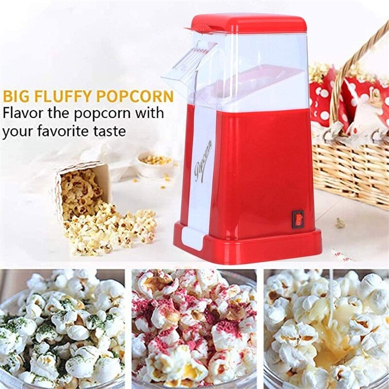 1200W Electric Corn Popcorn Maker Household Automatic Mini Air Popcorn Making Machine Children DIY Corn Popper