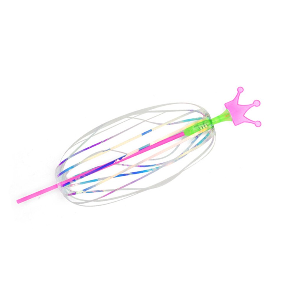 Variety Magic Flashing Twisted Bubble Wand Light-up Spin Rainbow Bubble Ball Toy for Kid Random Color M09: 1 pcs