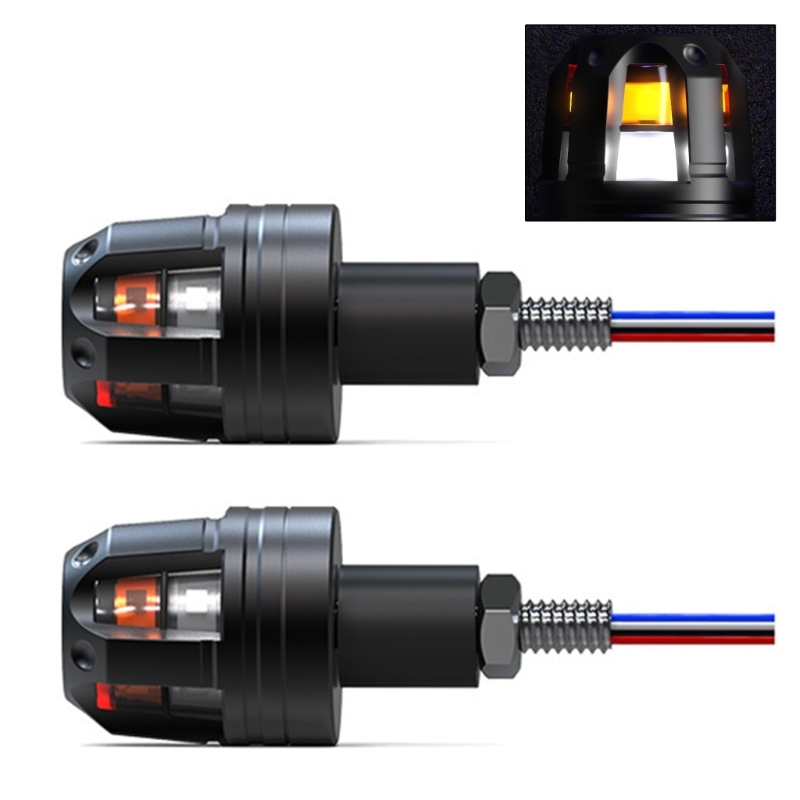 Clignotant LED pour guidon de moto, 2 pièces, 12V, barre de poignée, marqueur latéral, éclairage d'angle: Champagne
