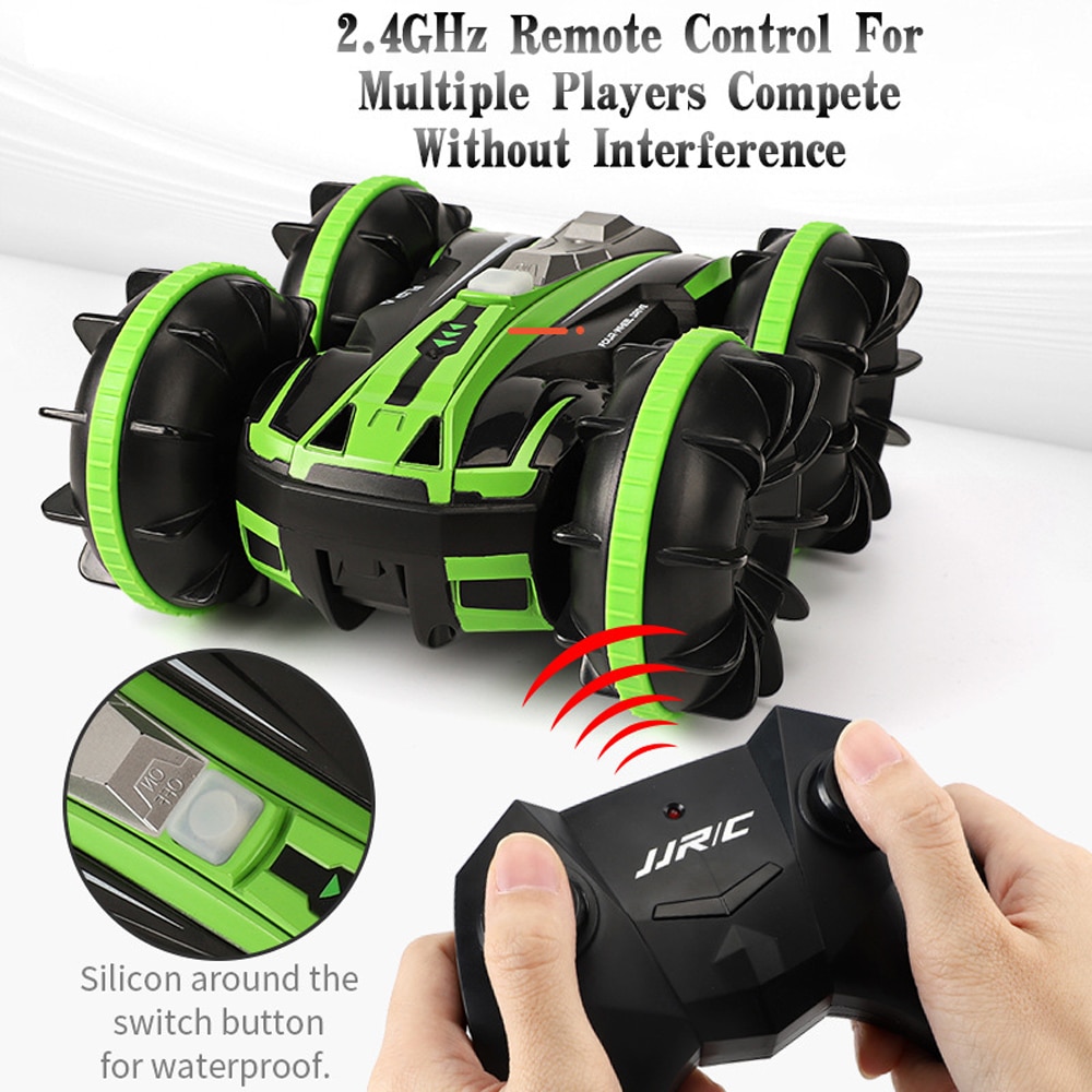 360 ruota 2 Lati Impermeabile di Guida Su Acqua E Terra Anfibio Elettrico Giocattoli per Bambini Rc auto Prodezza di Telecomando auto