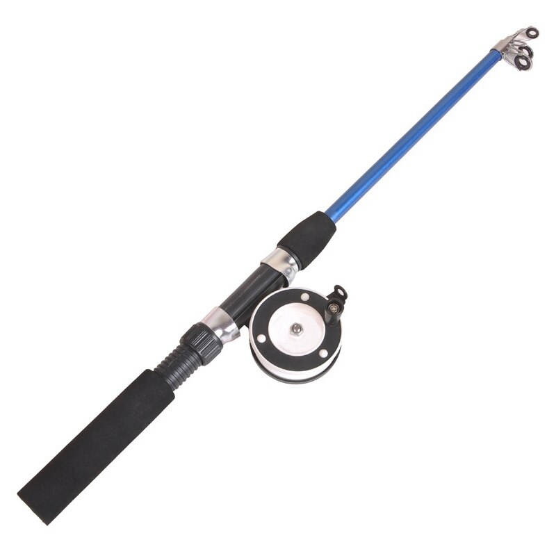 Cañas de pescar telescópicas de 74/110 CM fibra de vidrio principiantes y niños caña de pescar corta caña de mar carrete de pesca