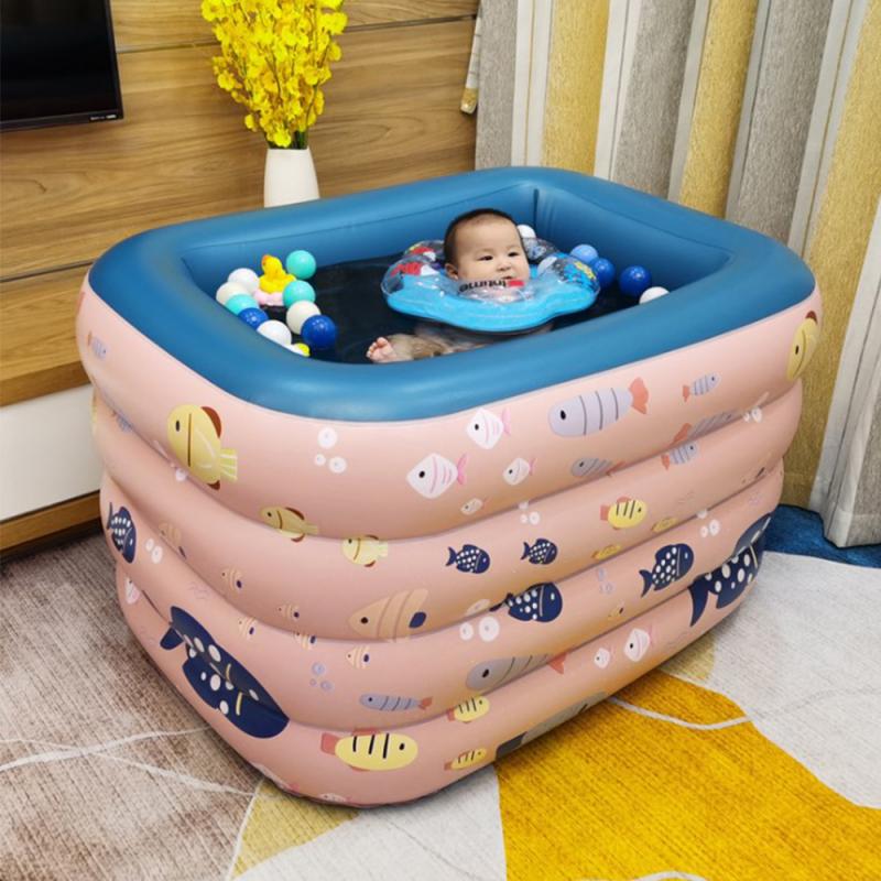 Automatic Inflatable Pool Household Thickening Four-layer PVC Collapsible Baby Swimming Bucket For Backyard Outdoor HWC