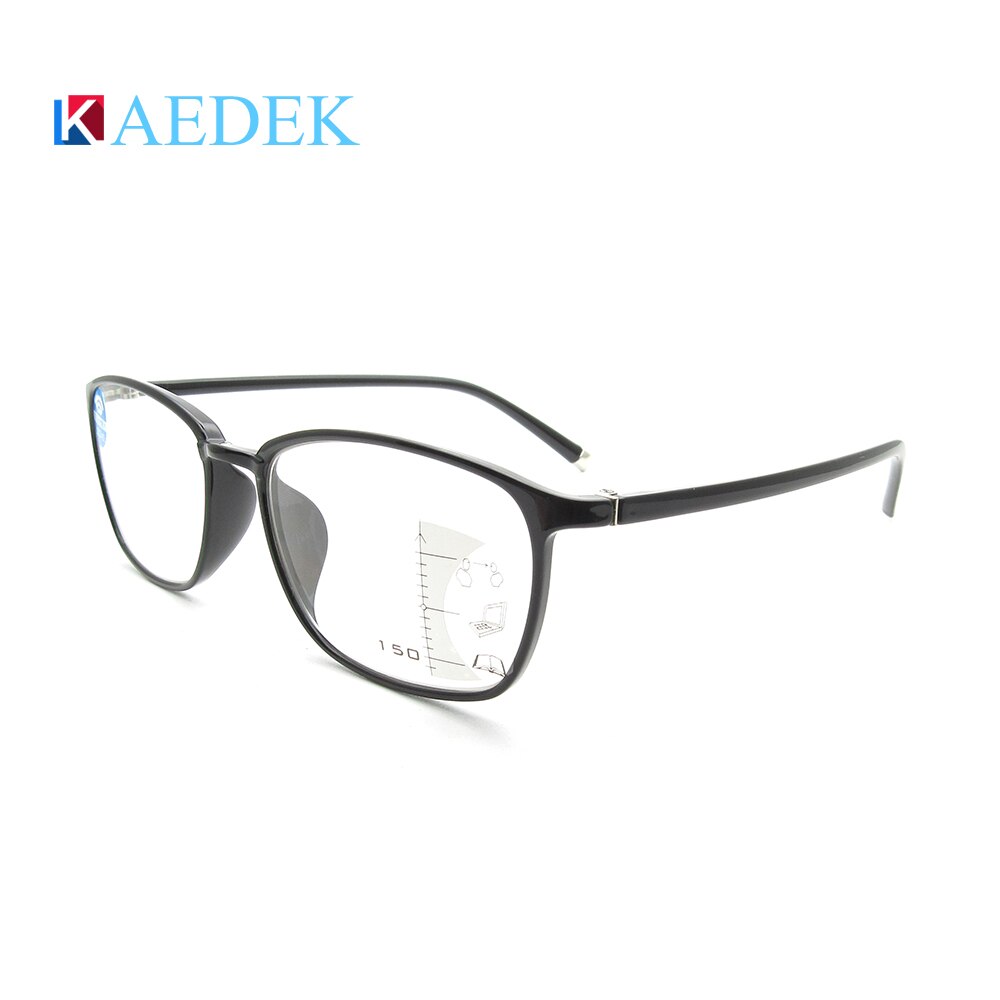 Progressive Multifocal Reading Glasses Men Women Square Anti blue light Frame Near Farsighted Diopter +1.0 1.5 2.0 2.5 3.0KB2515: +100