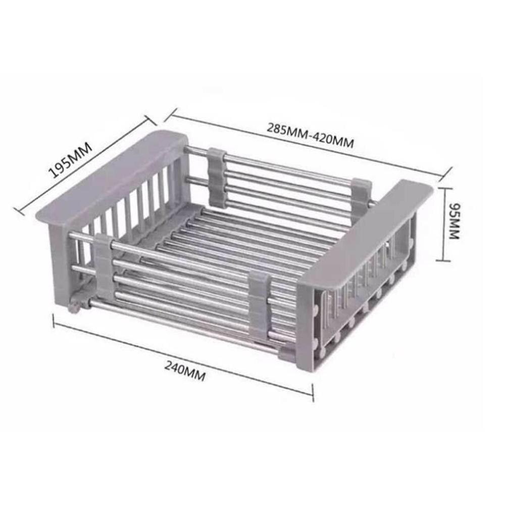 Rack Drain Basket Steel Telescopic Kitchen Shelf Drain For Kitchen Drainers Holder Dish Installation Sin I3H9