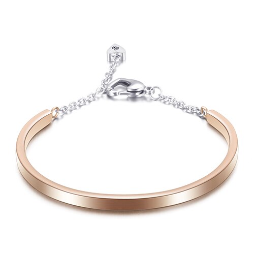 Preço de fábrica moda quatro cores 316l aço inoxidável cristal pulseiras para mulher: Rose Gold