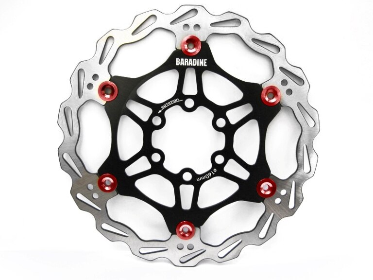 Rotor flotante de freno de disco Baradine, 6 pernos, 160mm, 180mm, alto rendimiento: 180 Black Red Bolt