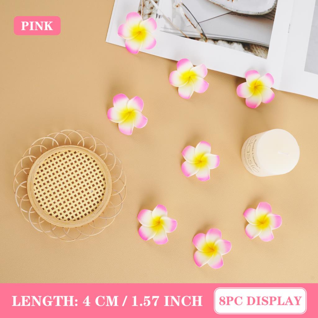 10 pz Plumeria hawaiano PE schiuma frangipane fiore artificiale copricapo fiori uovo fiori per decorazioni di nozze forniture per feste: XS / Beige