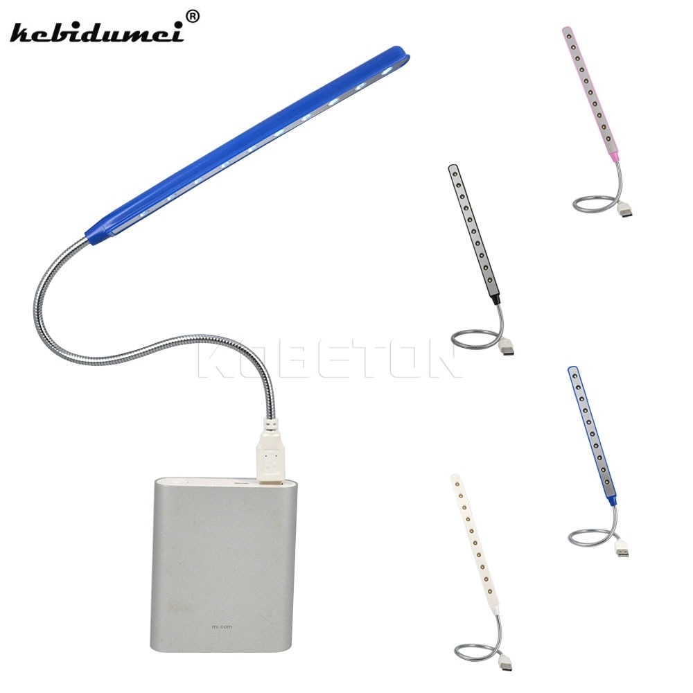 kebidumei Flexible USB LED Light Computer Mini reading Lamp 10 LEDs for Computer Notebook Laptop Desktop PC Keyboard arrvial